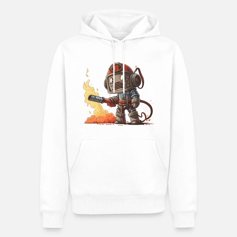 Firebot - Sweat à capuche Premium bio Homme - blanc