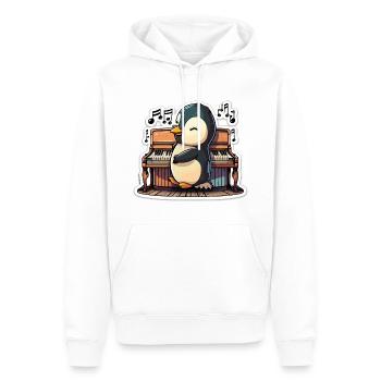Piano-Pinguin - Männer Premium Bio Hoodie - Weiß - Vorne - Nico (187cm)