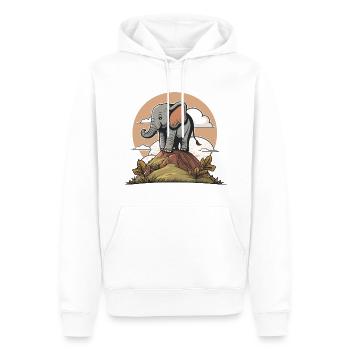 Le roi éléphantesque - Sweat à capuche Premium bio Homme - blanc - Devant - Nico (187cm)