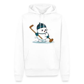 Frosty der Torwart - Männer Premium Bio Hoodie - Weiß - Vorne - Nico (187cm)