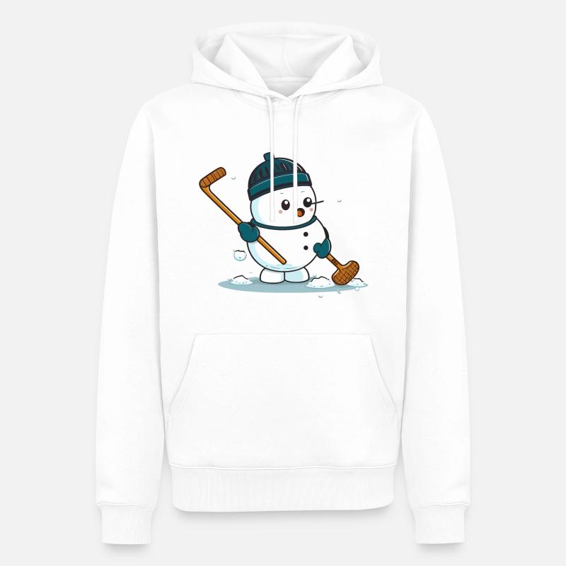 Frosty der Torwart - Männer Premium Bio Hoodie - Weiß