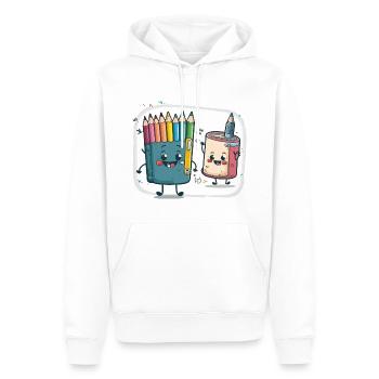 The Pencil Pusher - Men’s Premium Organic Hoodie - white - Front - Nico (187cm)