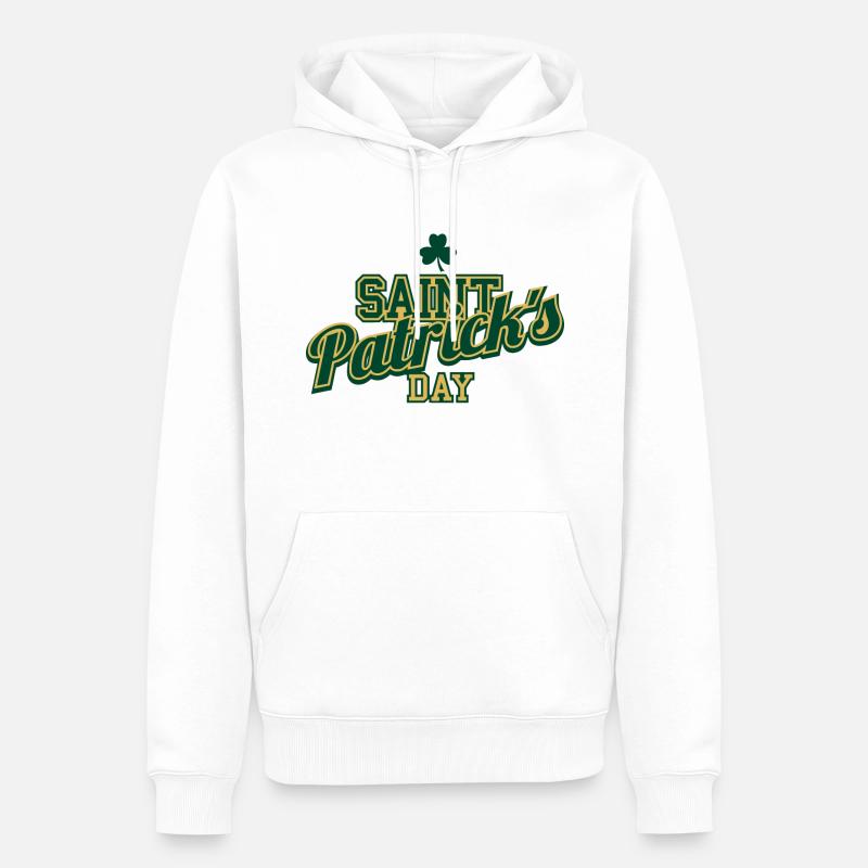 Fête de la Saint-Patrick - Sweat à capuche Premium bio Homme - blanc