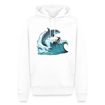 Surfer avec un ami - Sweat à capuche Premium bio Homme - blanc - Devant - Nico (187cm)