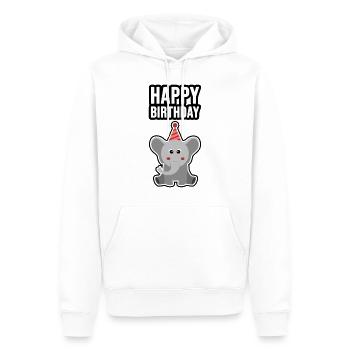 Anniversaire Éléphant - Sweat à capuche Premium bio Homme - blanc - Devant - Nico (187cm)