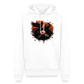 Disques vinyles Amour - Sweat à capuche Premium bio Homme - blanc - Devant - Nico (187cm)