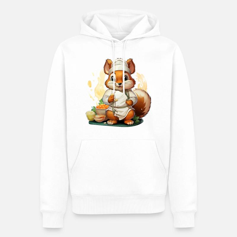 Das kulinarische Eichhörnchen - Männer Premium Bio Hoodie - Weiß