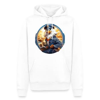 Der majestätische Falkenpilot - Männer Premium Bio Hoodie - Weiß - Vorne - Nico (187cm)
