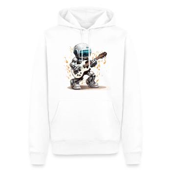 Der Roboter-Gitarrist - Männer Premium Bio Hoodie - Weiß - Vorne - Nico (187cm)