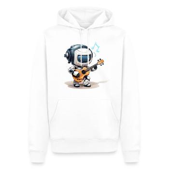 Der melodische Robotergeiger - Männer Premium Bio Hoodie - Weiß - Vorne - Nico (187cm)