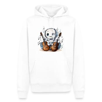 Le violoncelliste robotique - Sweat à capuche Premium bio Homme - blanc - Devant - Nico (187cm)
