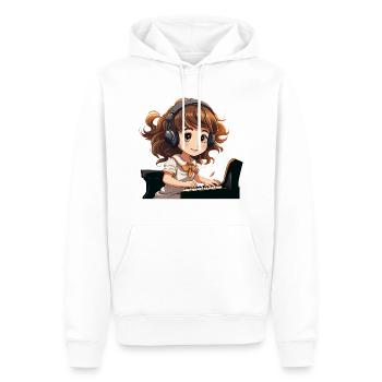 Le Petit Pianiste - Sweat à capuche Premium bio Homme - blanc - Devant - Nico (187cm)