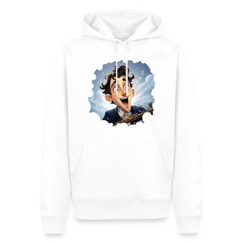 Der leidenschaftliche Klarinettist - Männer Premium Bio Hoodie - Weiß - Vorne - Nico (187cm)