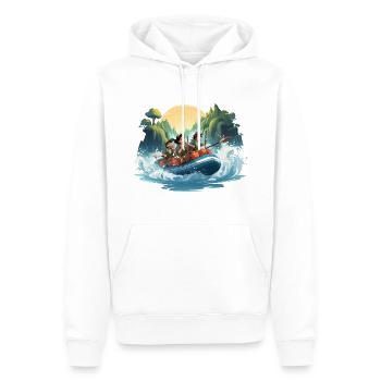 Les Raiders des Rapides - Sweat à capuche Premium bio Homme - blanc - Devant - Nico (187cm)