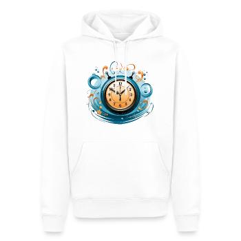 Le chronomètre rythmique - Sweat à capuche Premium bio Homme - blanc - Devant - Nico (187cm)