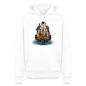 La revue Nature - Sweat à capuche Premium bio Homme - blanc - Devant - Nico (187cm)