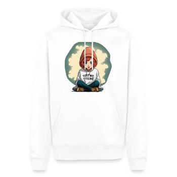 Le confort des introvertis - Sweat à capuche Premium bio Homme - blanc - Devant - Nico (187cm)