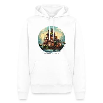 Die urbanen Chroniken - Männer Premium Bio Hoodie - Weiß - Vorne - Nico (187cm)