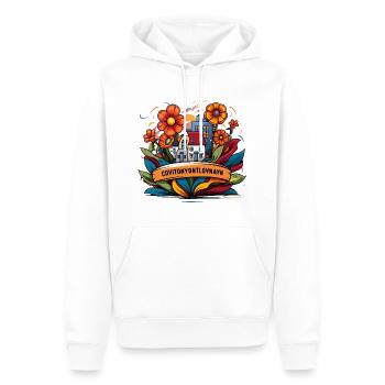 Brushes of Change: Kunstprojekt im öffentlichen Raum für Hobbyisten - Männer Premium Bio Hoodie - Weiß - Vorne - Nico (187cm)