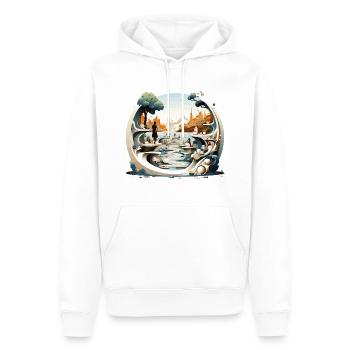 Skulptur: Kunstparadies im Freien für Enthusiasten - Männer Premium Bio Hoodie - Weiß - Vorne - Nico (187cm)