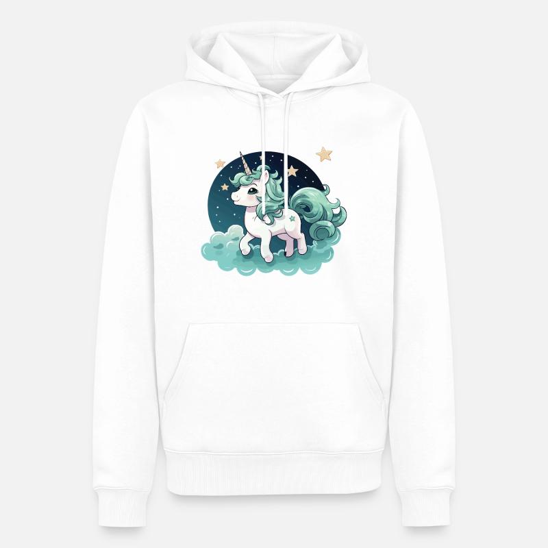 Stellar Einhorn - Männer Premium Bio Hoodie - Weiß