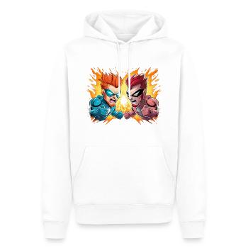 Machtkampf - Männer Premium Bio Hoodie - Weiß - Vorne - Nico (187cm)