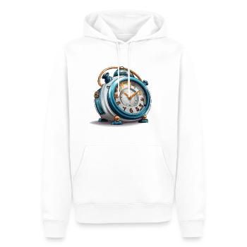 Réveil rétro - Sweat à capuche Premium bio Homme - blanc - Devant - Nico (187cm)