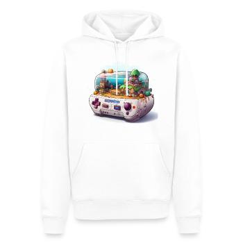 Distorsion temporelle de jeu - Sweat à capuche Premium bio Homme - blanc - Devant - Nico (187cm)