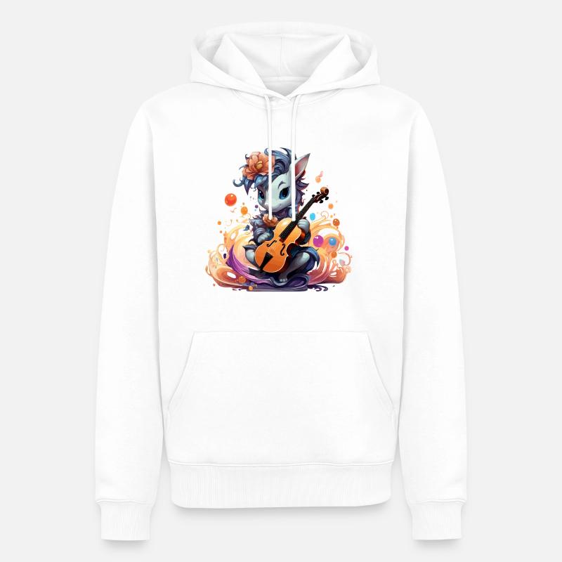 Cordes Mélancoliques Licorne - Sweat à capuche Premium bio Homme - blanc