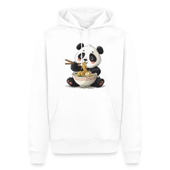 Ramen panda mignon - Sweat à capuche Premium bio Homme - blanc - Devant - Nico (187cm)