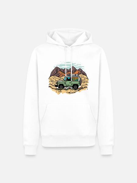 Der Offroad-Solist - Männer Premium Bio Hoodie - Weiß