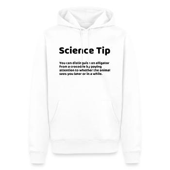 Science Tip Dicton Drôle - Sweat à capuche Premium bio Homme - blanc - Devant - Nico (187cm)