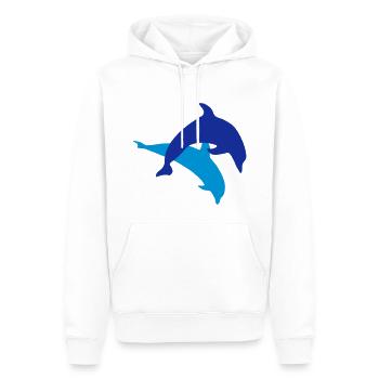 Delfine - Männer Premium Bio Hoodie - Weiß - Vorne - Nico (187cm)