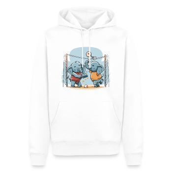 Elephant Spike - Sweat à capuche Premium bio Homme - blanc - Devant - Nico (187cm)
