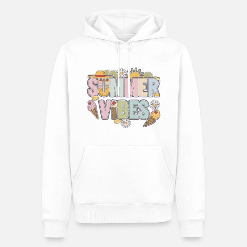 Boho Summer Vibes - Männer Premium Bio Hoodie - Weiß