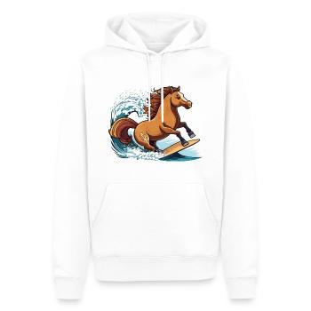 Surfendes Pferd - Männer Premium Bio Hoodie - Weiß - Vorne - Nico (187cm)