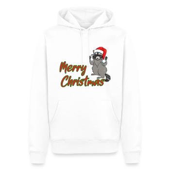 Joyeux Noël Raton laveur - Sweat à capuche Premium bio Homme - blanc - Devant - Nico (187cm)