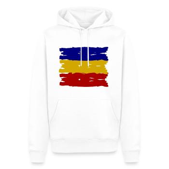 Die Rumänen - Männer Premium Bio Hoodie - Weiß - Vorne - Nico (187cm)