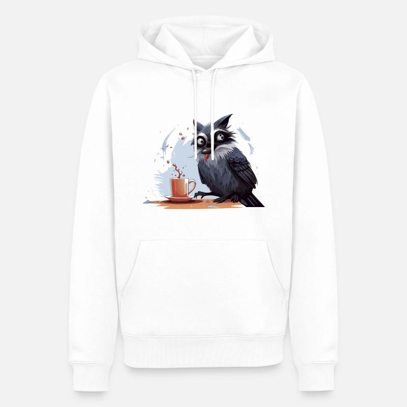 Der Koffein-Eindringling - Männer Premium Bio Hoodie - Weiß