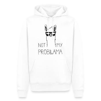 Pas mon problème | Conception drôle de lama - Sweat à capuche Premium bio Homme - blanc - Devant - Nico (187cm)