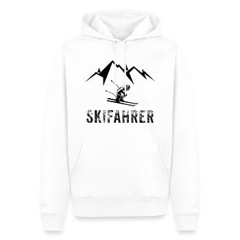 Skieur skieur - Sweat à capuche Premium bio Homme - blanc - Devant - Nico (187cm)