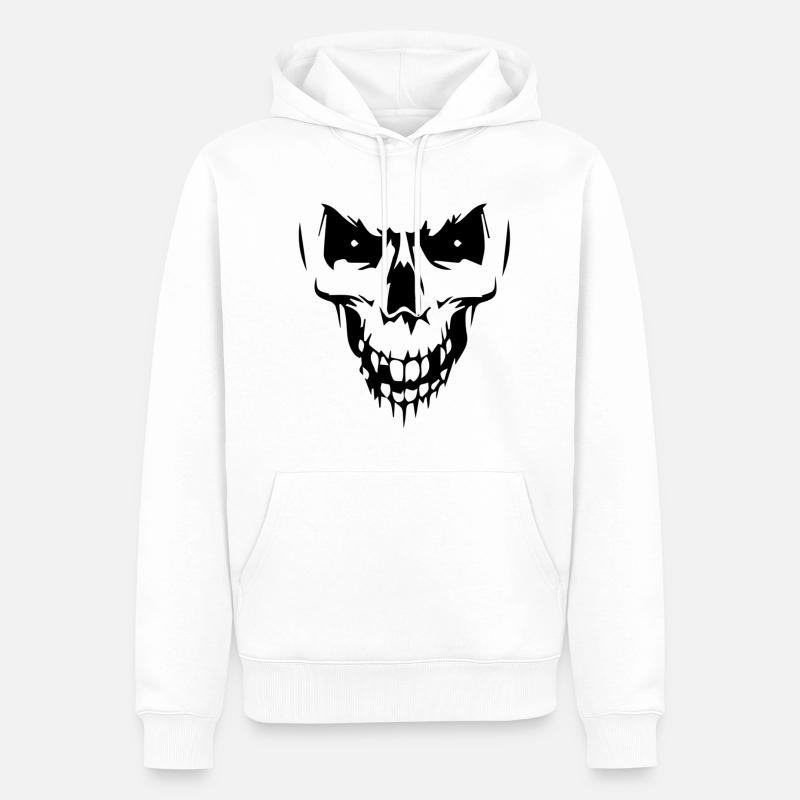 Tête de mort - Sweat à capuche Premium bio Homme - blanc