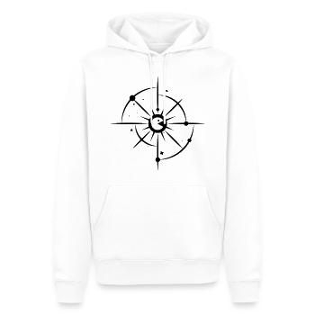 UNIVERSE FOR PLAYERS - Männer Premium Bio Hoodie - Weiß - Vorne - Nico (187cm)