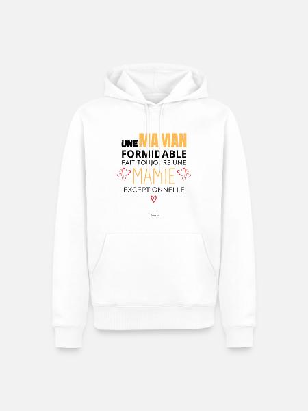 Annonce grossesse maman - Annonce grossesse mamie - Sweat à capuche Premium bio Homme - blanc