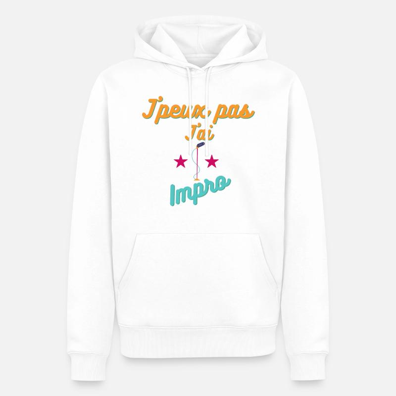 j'peux pas j'ai impro - Sweat à capuche Premium bio Homme - blanc