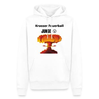 Krasser Feuerball JUNGE - Männer Premium Bio Hoodie - Weiß - Vorne - Nico (187cm)