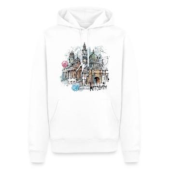 Potsdam Illustration - Men’s Premium Organic Hoodie - white - Front - Nico (187cm)