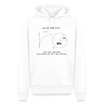 loi paretos - Sweat à capuche Premium bio Homme - blanc - Devant - Nico (187cm)