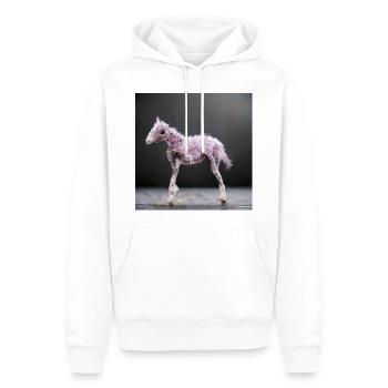 Bébé Cheval Rose Gris Saut - Sweat à capuche Premium bio Homme - blanc - Devant - Nico (187cm)
