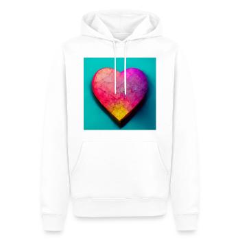 Heart Abstract Photorealistic II - Men’s Premium Organic Hoodie - white - Front - Nico (187cm)